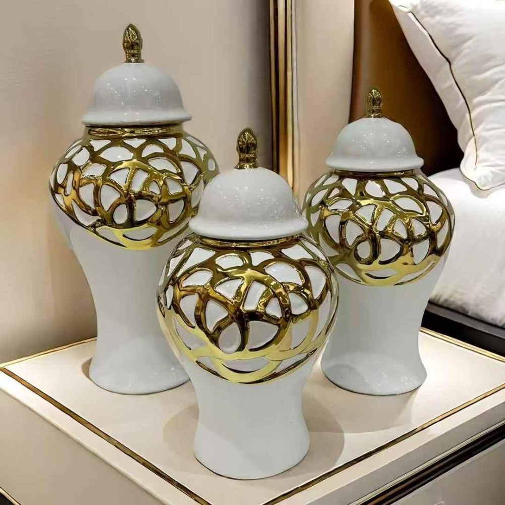 Ceramic Gold Vases