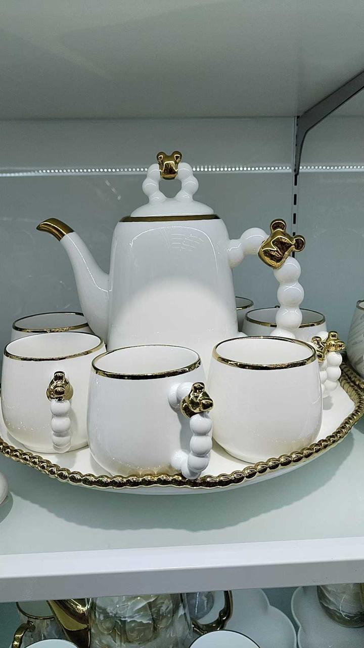 1st Ceramic Tea Pot Set (1 Kettle,6 Mugs and Tray) - Image 8