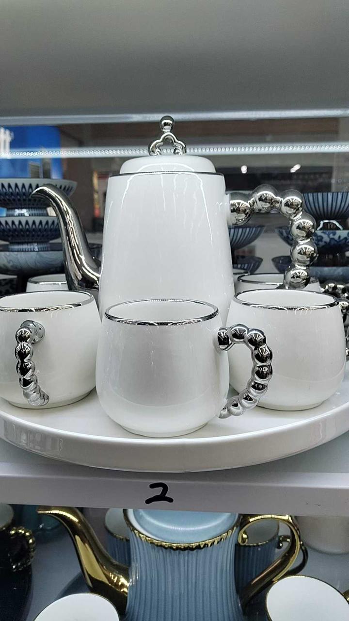 1st Ceramic Tea Pot Set (1 Kettle,6 Mugs and Tray) - Image 9