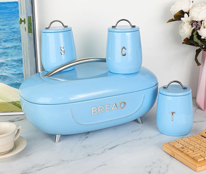 Galvanized iron storage canister set